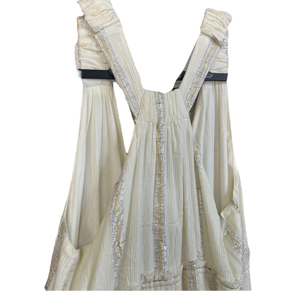 BANJARA | NWT Tiered Lace Boho Jumpsuit Wide Leg Ivory Size Medium - Picture 9 of 13